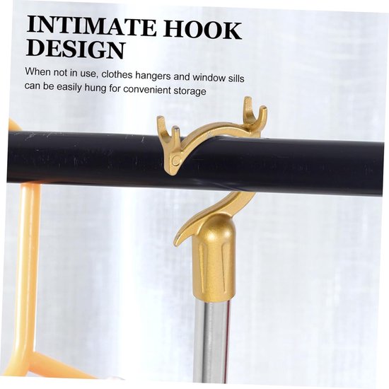 Intrekbare Waslijn Paal - Telescopische Stok - Kleding Drogen - Verstelbare Lengte - 53-78cm - Goud — afbeelding 4
