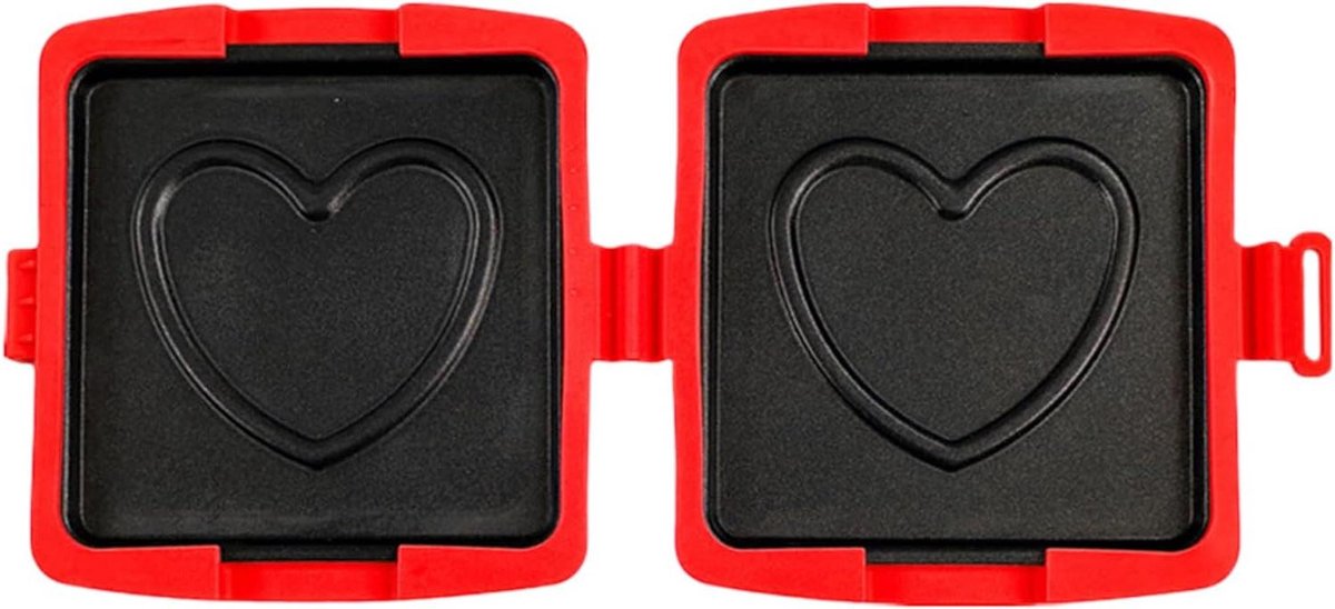Magnetron Toast Pers Sandwichmaker Grill Snelle Snacks Maken Compact Opvouwbaar 16 x 14 cm Rood