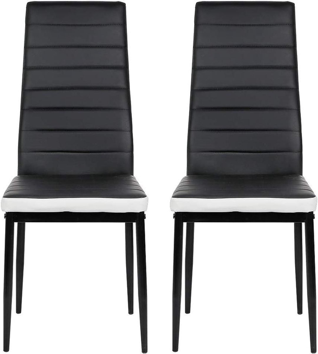 Eetkamerstoelen Set - Keukenstoelen Gestoffeerd - Comfortabel Zitten - Strak Metaalframe -