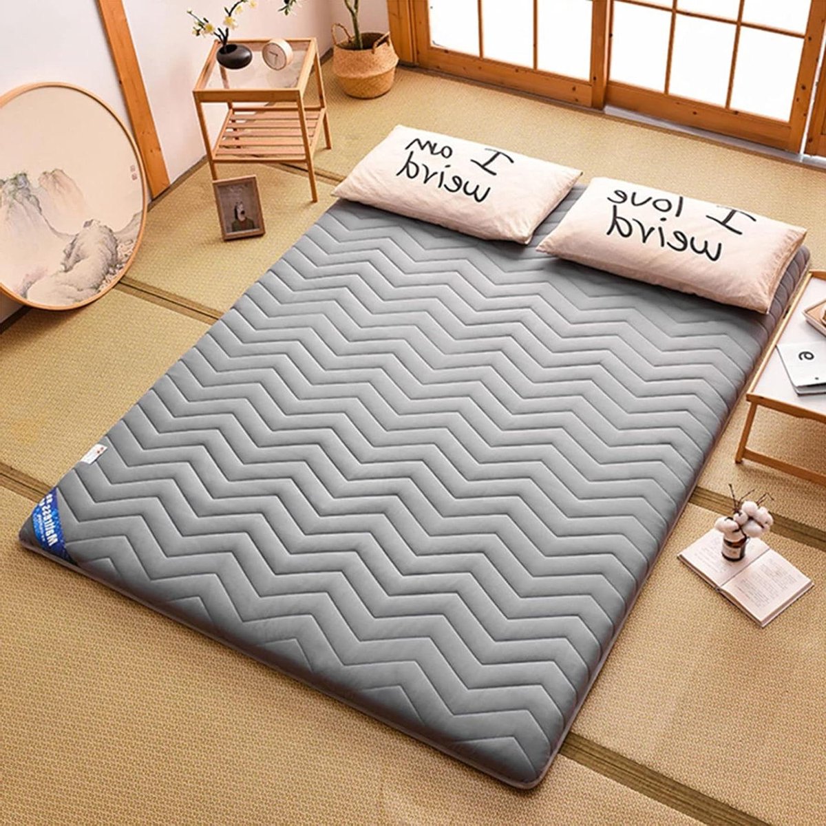 Vloermatras - Tatami futon - Comfortabel slapen - Ademend en zacht - 180x200cm - Veelkleurig