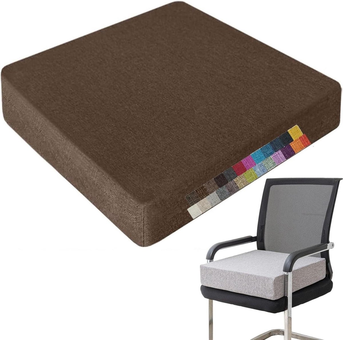 Wasbaar antislip kussen voor staand, 60 x 60 cm, zitkussen voor binnen en buiten met rits 
