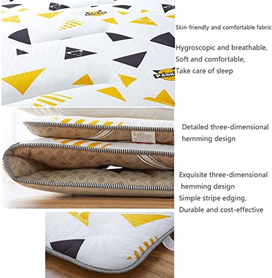 Vloermatras - Tatami mat - Comfortabel slapen - Zacht en ademend - 120x200cm - Veelkleurig — afbeelding 3