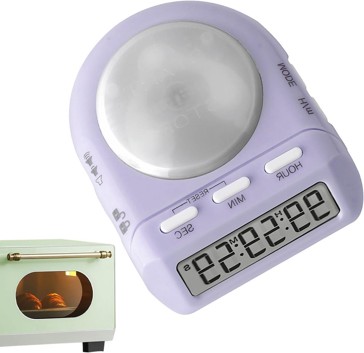 Digitale Timer - Keuken Timer - Activiteiten Beheer - Stille Modus Vibratie - 4x8x4 cm - Paars