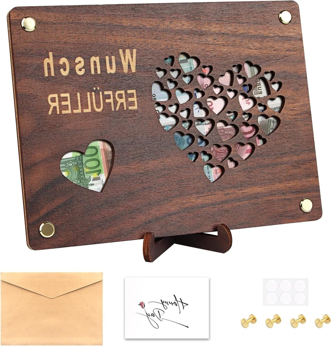 Persoonlijk Houten Hartvormig Fotoalbum voor Trouwen - Unieke Decoratie voor Bruidspaar, Cadeau voor Bewaarmomenten en Save the Date Kaarten