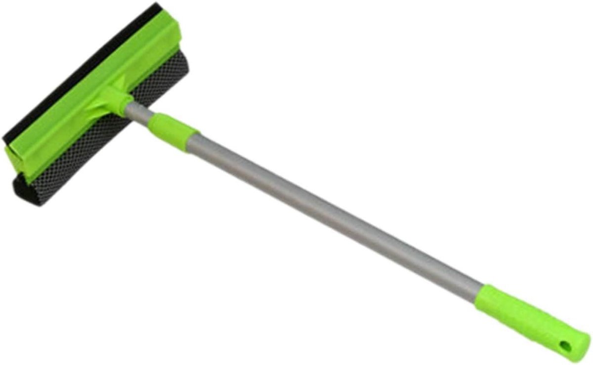 Raamreinigingsborstel - Spons wisser - Gladde oppervlakken reinigen - Dubbelzijdig ontwerp - Uitschuifbaar tot 81 cm - Grijs
