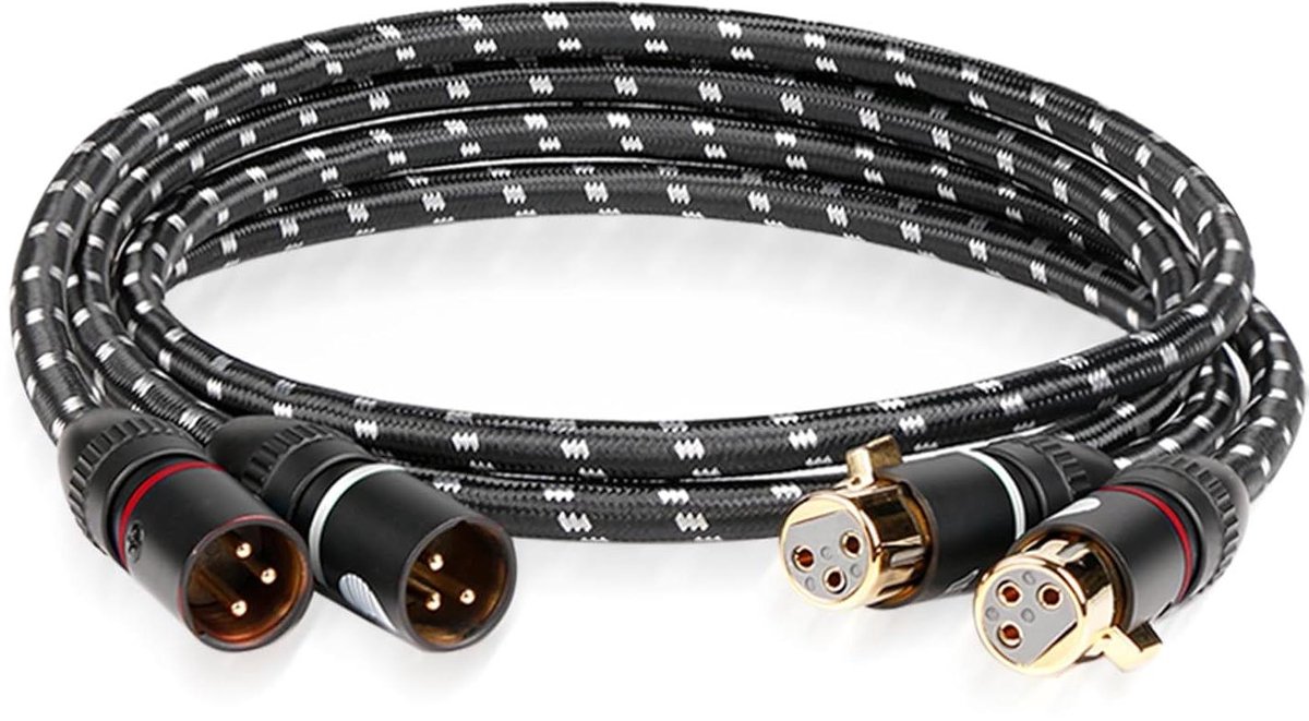 Microfoonkabel - XLR kabel - Muziek Opnemen - Vergulde Connectoren - 1 Meter - Zwart