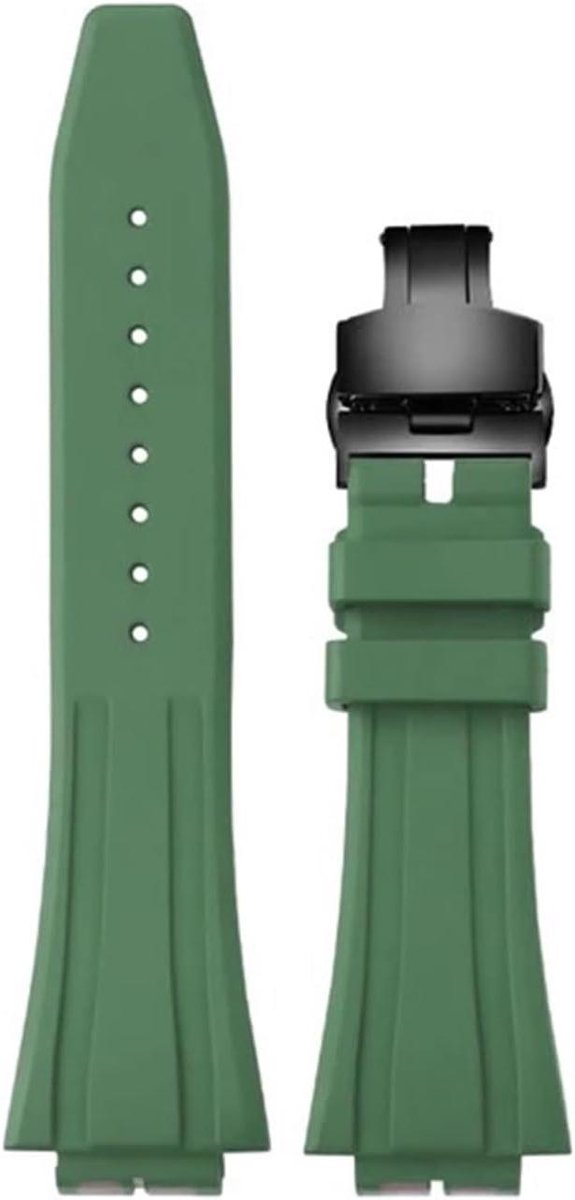 Horlogeband - Armband - Dagelijks gebruik - Snelsluiting - 120-80 mm - Groen zwart
