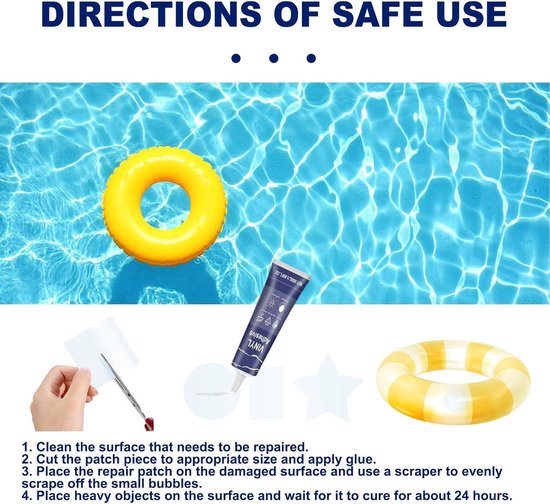 Reparatieset Luchtbed - Patchkit Opblaasbaar - Snelle Reparatie - Sterke Waterbestendigheid - 5 Patches - Meerdere Kleuren — afbeelding 5