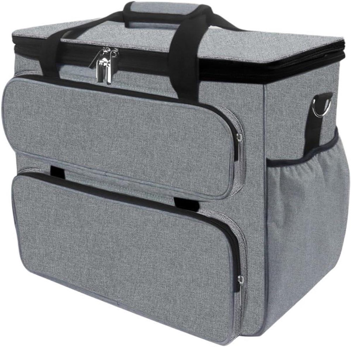 Naaimachine tas - Opbergtas machine - Veilig opbergen - Met bodem plank - 34x20x41cm - Grijs