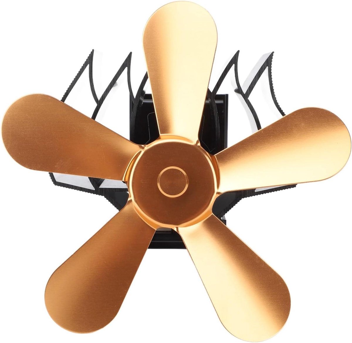 Schoorsteen Ventilator - Warmte Ventilator - Verwarming Verbeteren - Zelfgenererend Windenergie - 21x20x16 cm - Goud
