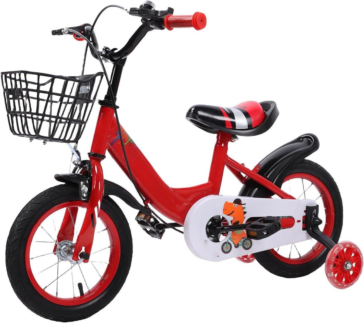 Kinderfiets 12 Inch Loopfiets met wielen Buiten spelen Verstelbaar zadel 3-10 jaar Rood