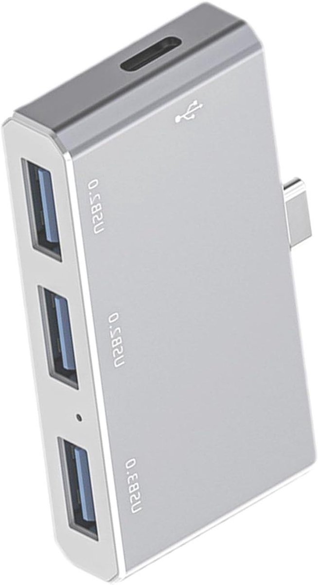 Dockingstation - Type-C Hub - Werkplek Uitbreiden - Vier USB 3.0 - 4-in-1 - Zilver