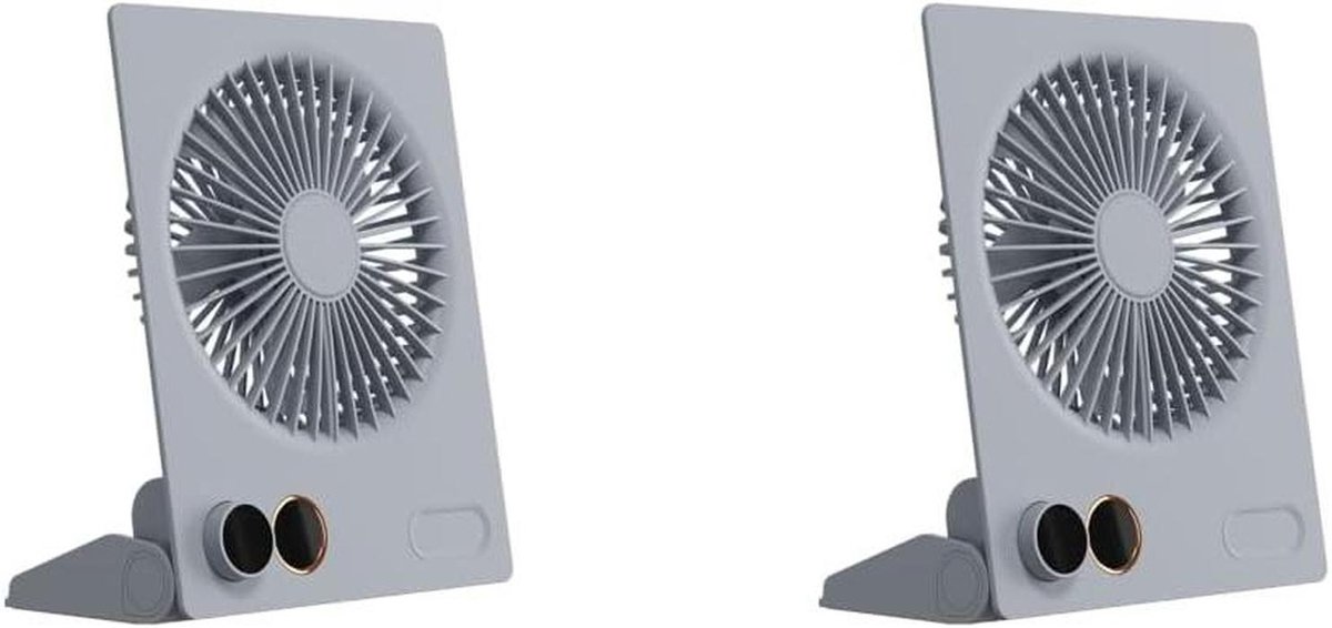Mini Tafelventilator - Persoonlijke Ventilator - Koelte Creëren - Afstandsbediening Timer - 4000mAh Batterij - Blauw