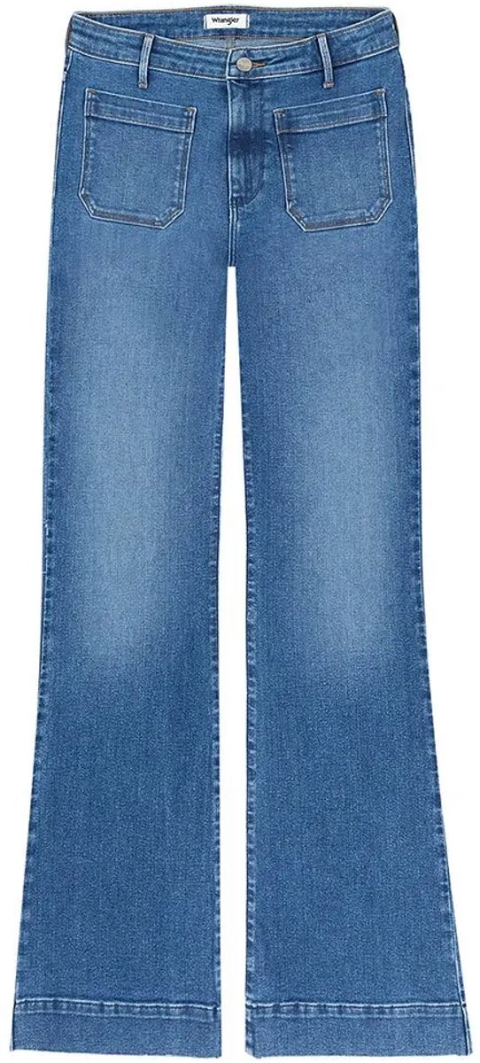Wrangler Flare Dames Flared Fit Jeans W33 X L34 Blauw