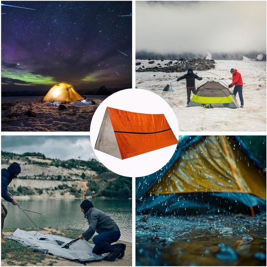 Survival Bivakzak - Nood Slaapzak - Outdoor Bescherming - Wind en Waterdicht - 245 x 157 cm - Zilver — afbeelding 5