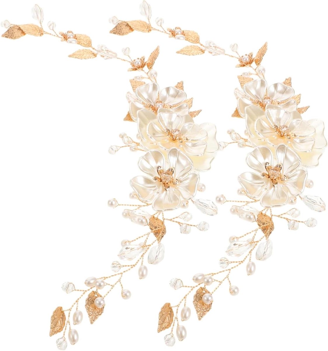 Bruid Haarband - Bruidshoofdstuk - Bruiloft Accessoire - Met Parels - 33 cm - Zilver