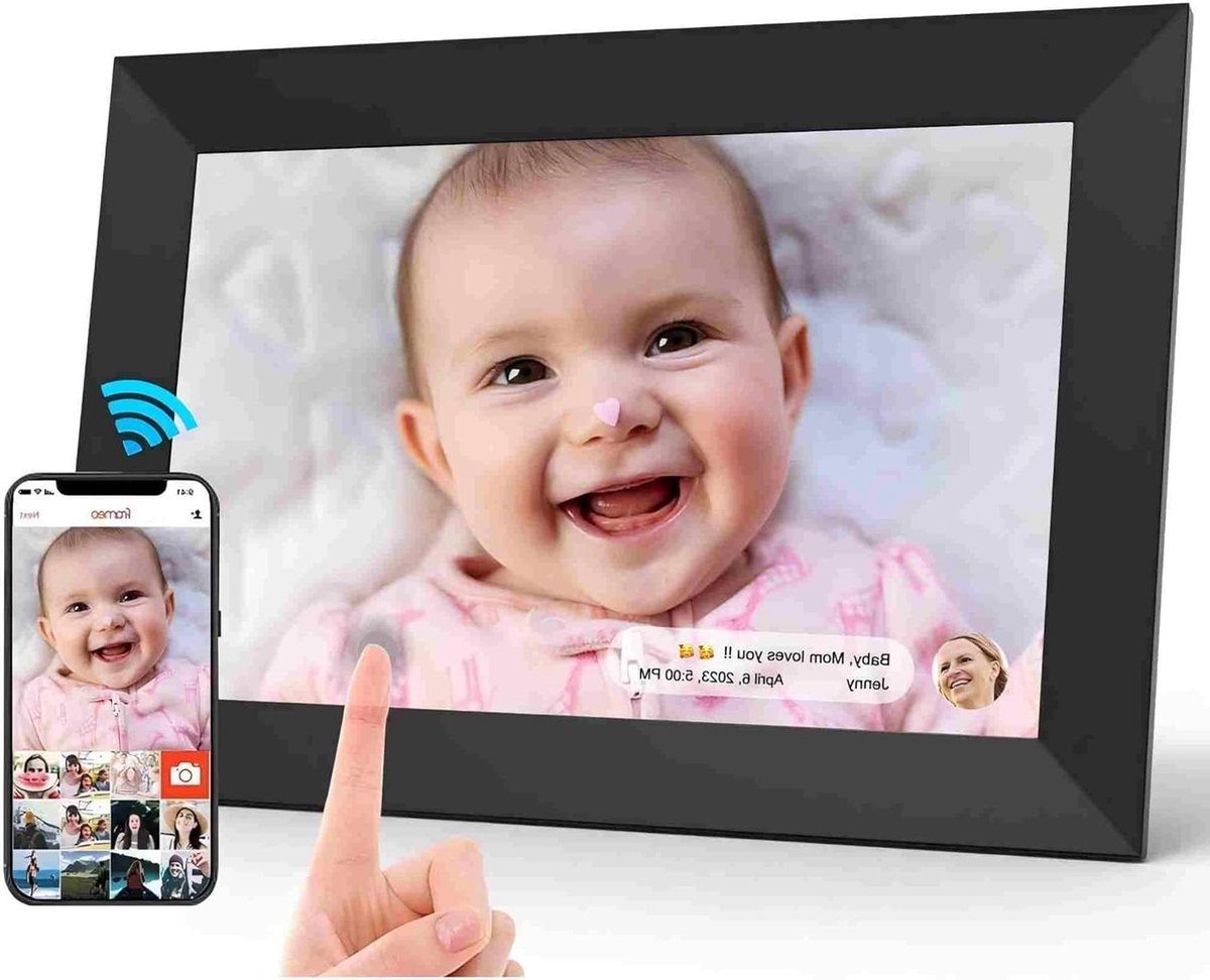 Digitale Fotolijst met Wifi - Fotolijsten - Frameo App - HD Kwaliteit - staand