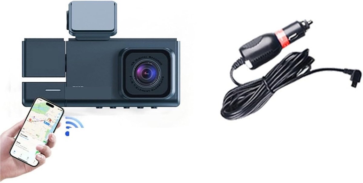 4K Dashcam - Auto Camera - Veilig Rijden - Dubbele Opname - 2 inch Scherm - Zwart – foto 5