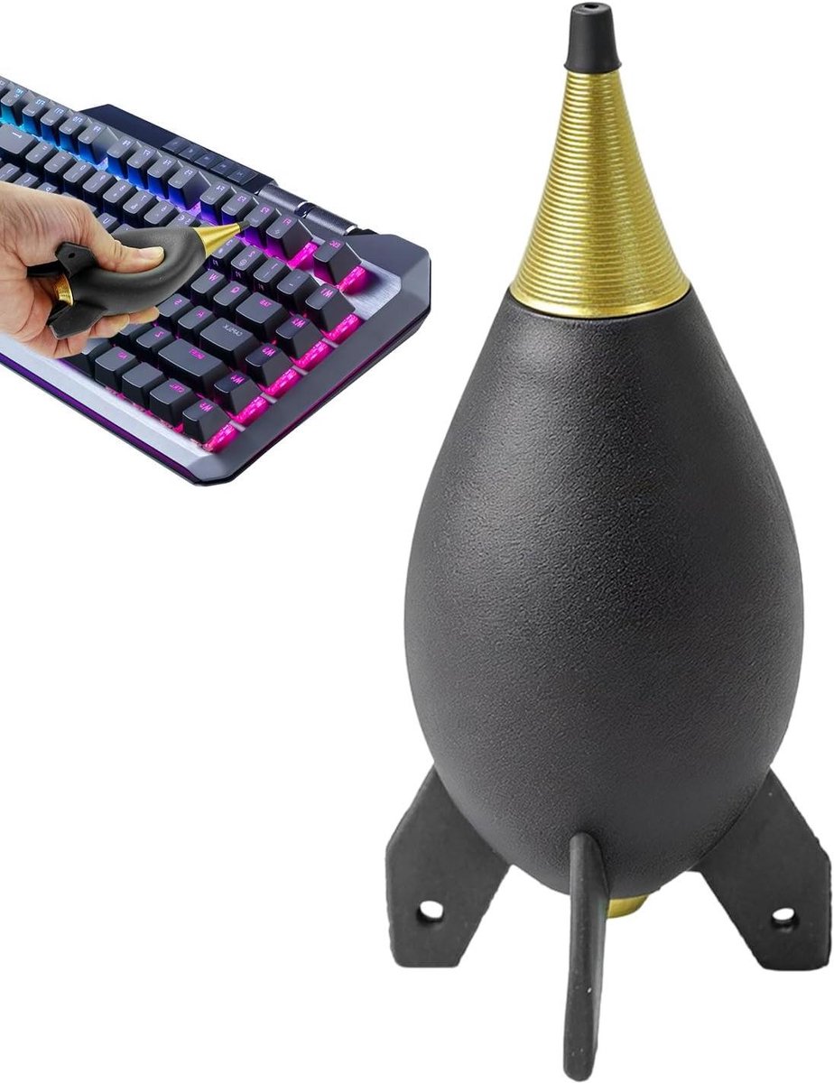 Camerablazer Raketvormig - Luchtblazer Stofverwijderaar - Apparaten Reinigen - Geconcentreerde Luchtstroom - 15 x 6 x 6 cm - Zwart
