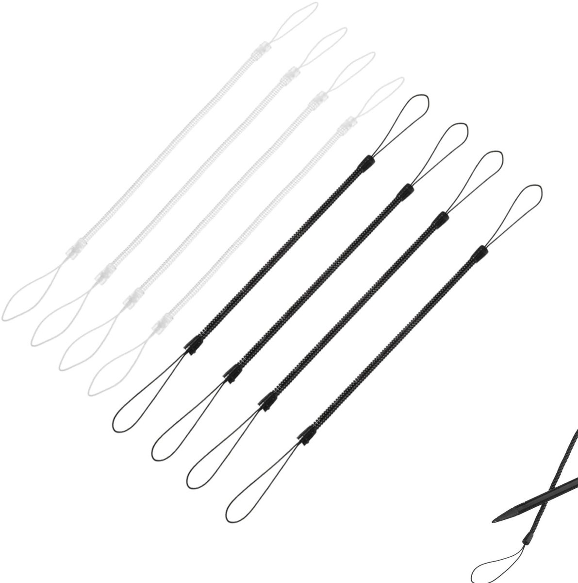 Dailygoods - 8 Elastische Spiraalbanden voor Touch-pennen en Stylus