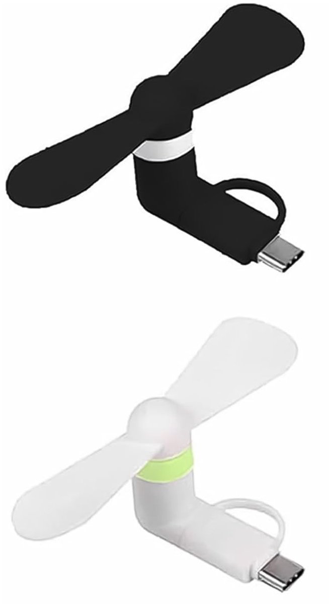 Dailygoods - 2-in-1 Mini Mobiele Telefoonventilator voor Draagbaar Gebruik