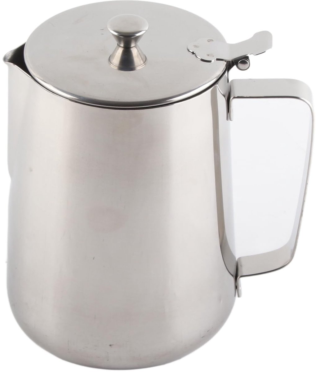 Dailygoods - Melkkannetje 2000ml Roestvrij Staal met Deksel voor Cappuccino en Latte