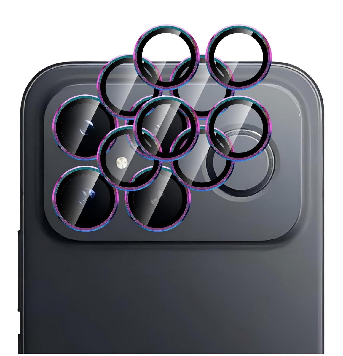 Dailygoods - 2 Stuks Achtercamerabescherming voor Smartphones met Metaal en Gehard Glas