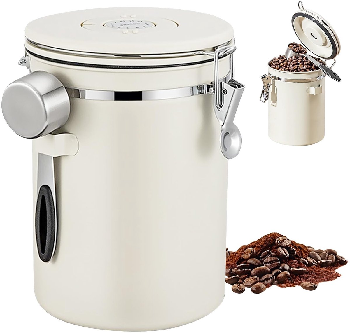 Dailygoods - Luchtdicht Koffieblik 2,8 L met CO2-ventiel en Maatlepel
