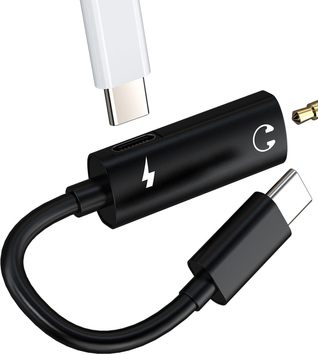 Dailygoods - USB C naar 3,5 mm Hoofdtelefoon Adapter met Oplaadfunctie