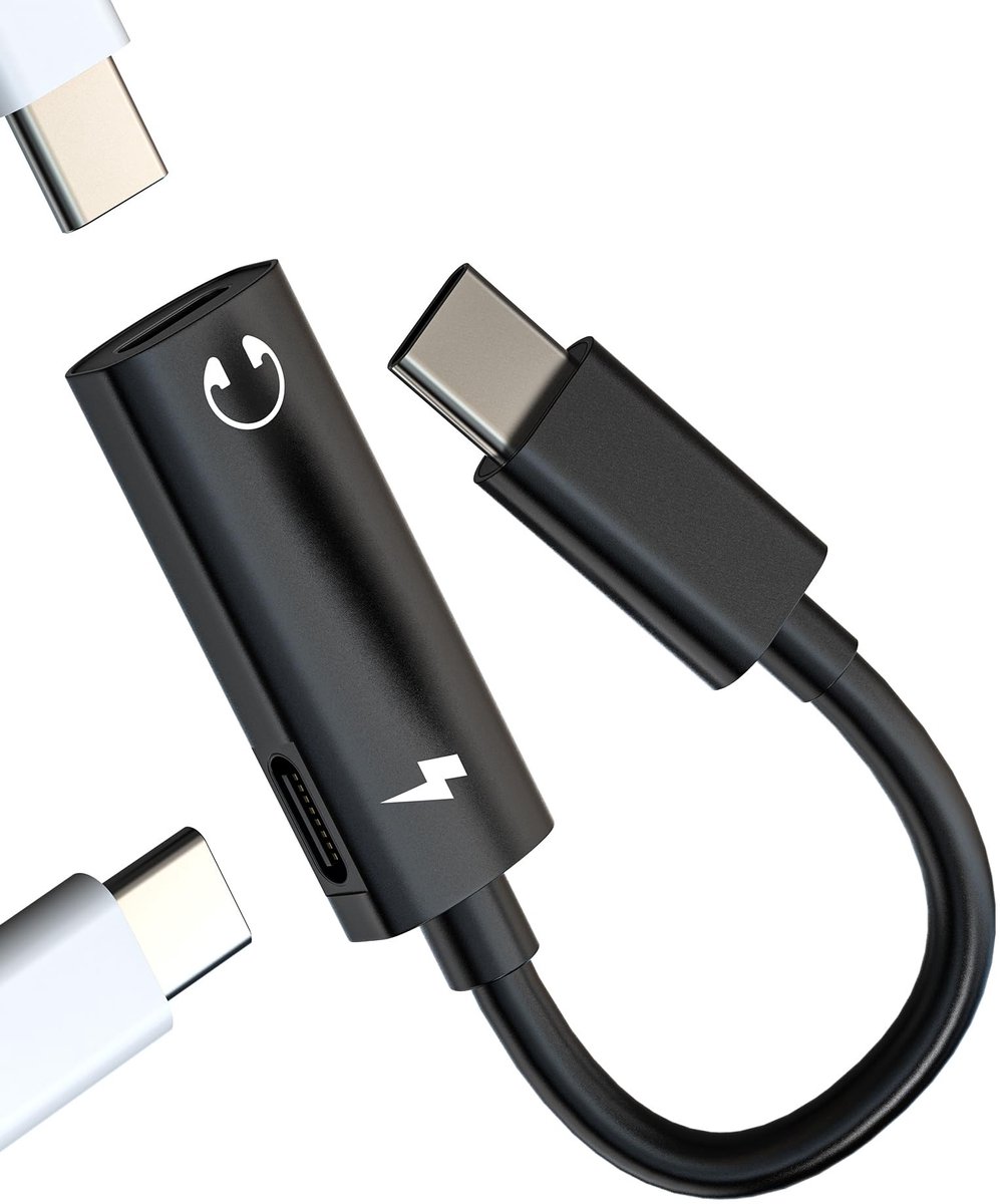 Dailygoods - Aux USB C Adapter Splitter voor Hoofdtelefoon