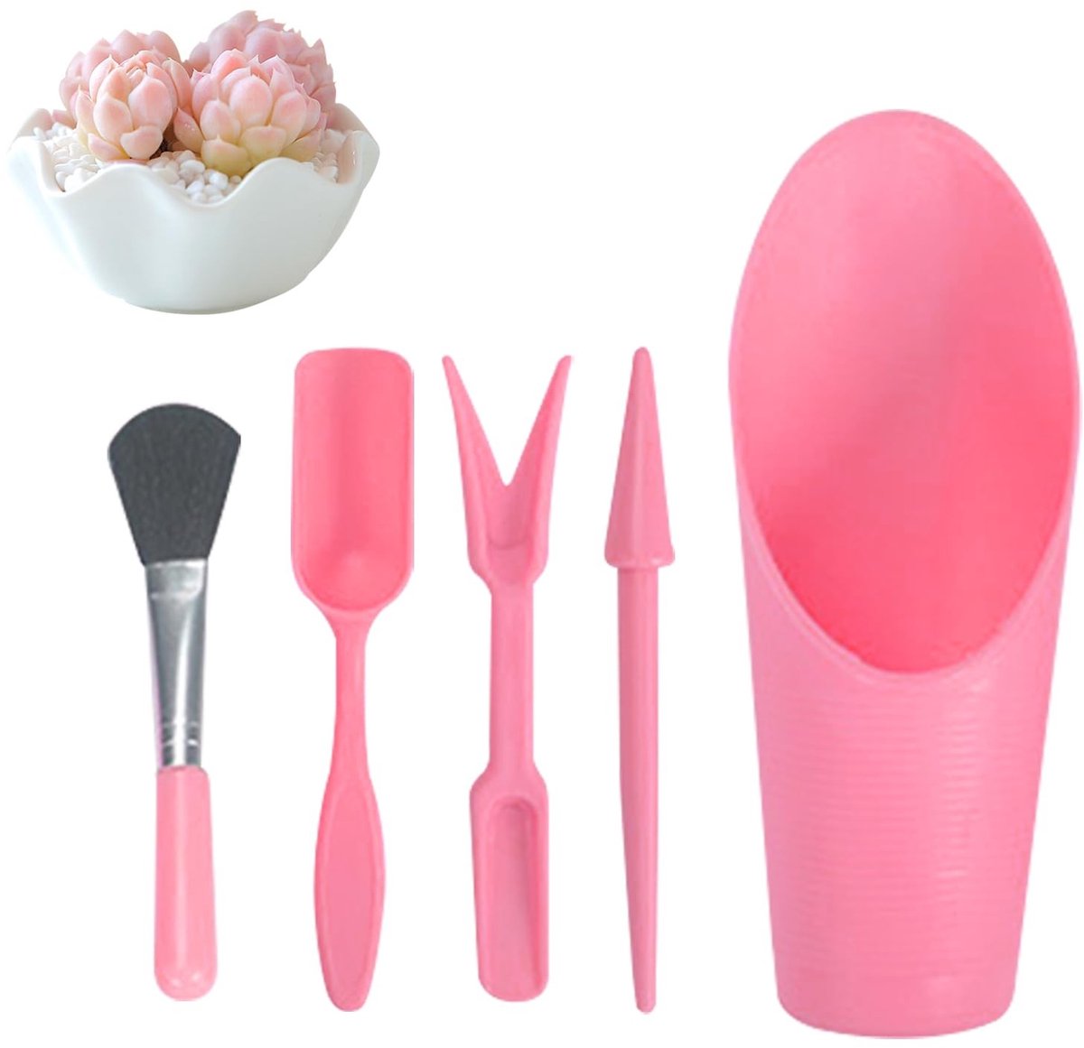 Dailygoods - Set van 5 Mini Tuingereedschappen met Reinigingsborstel