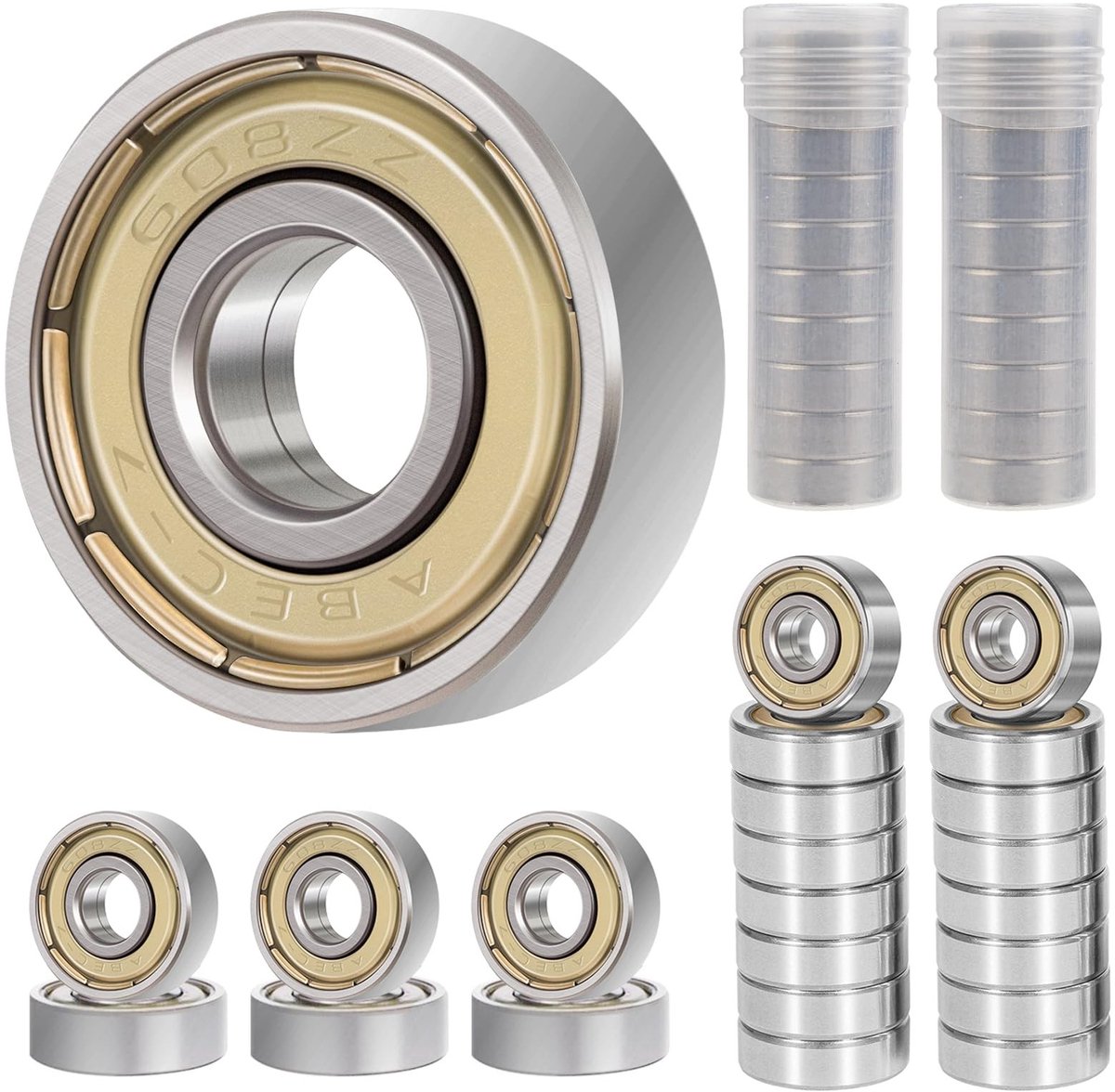Dailygoods - Set van 40 Kogellagers 608 ZZ voor Skateboards en Inline Skates
