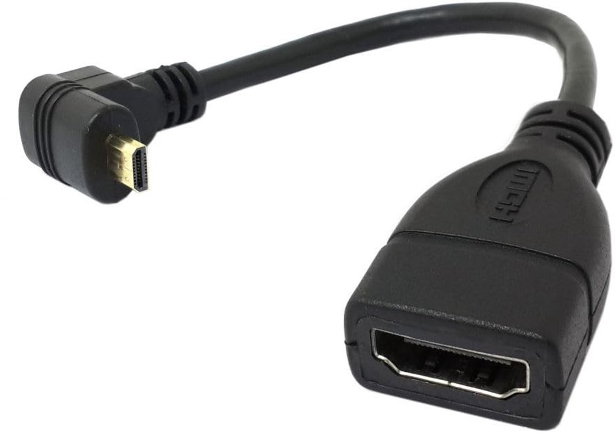 Dailygoods - Micro HDMI naar HDMI Adapter 90 Graden Schuin 10 cm