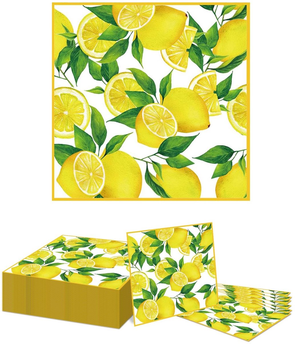Dailygoods - Set van 40 Citroen Servetten voor Feestdecoratie