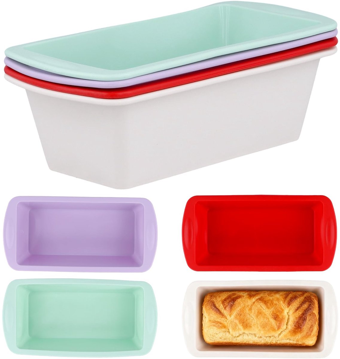 Dailygoods - Set van 8 Siliconen Broodvormen voor Bakken