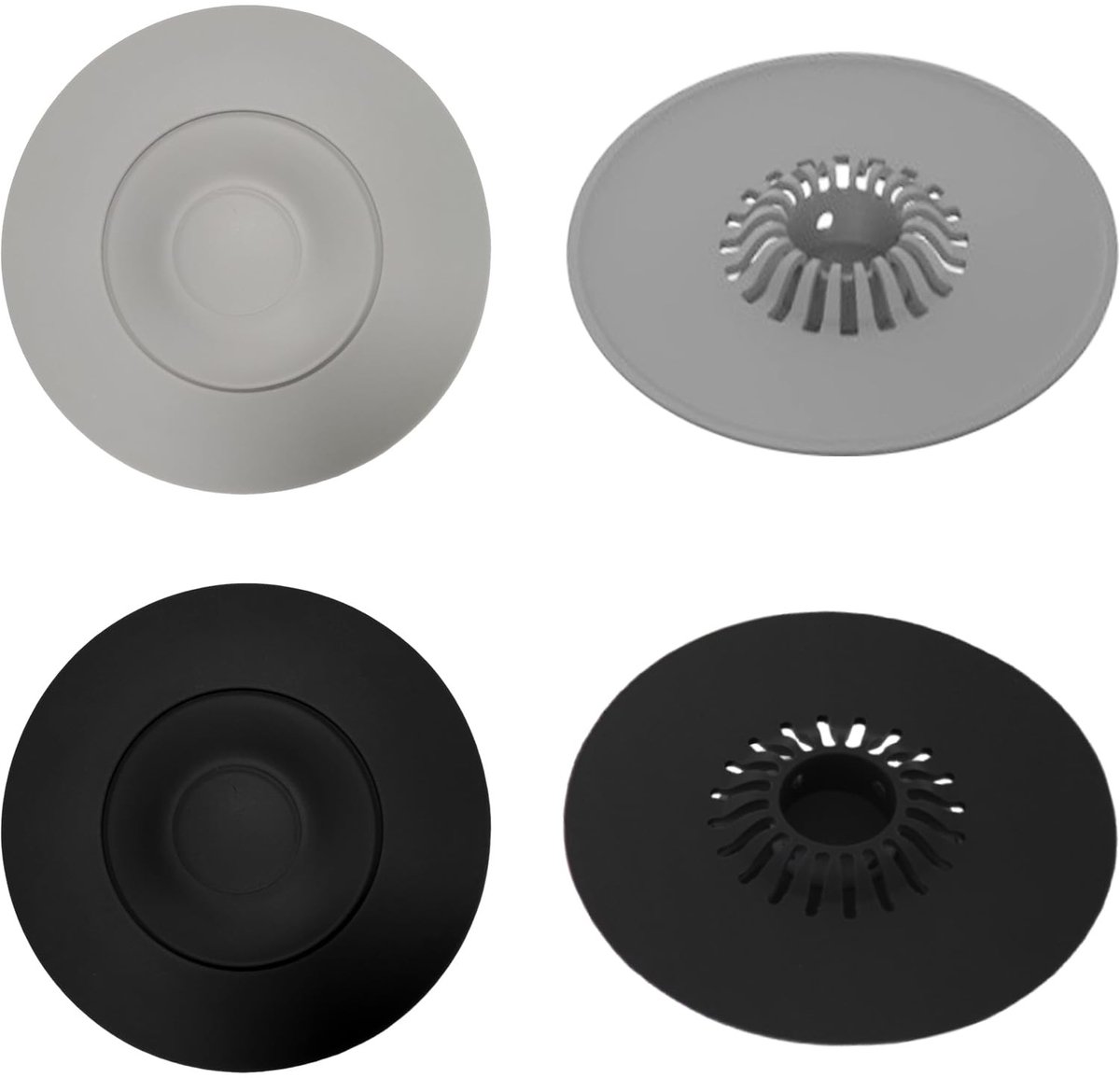 Dailygoods - Set van 4 Siliconen Afvoerzeefs voor Gootsteen