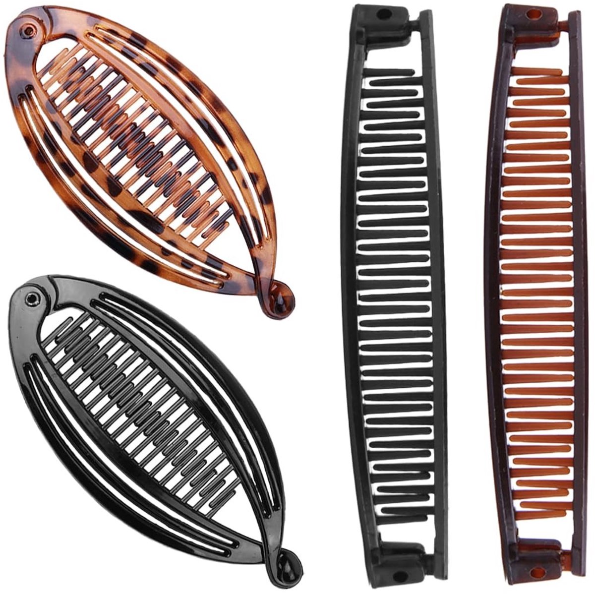 Dailygoods - 4 Stuks Vintage Bananenclips voor Haar