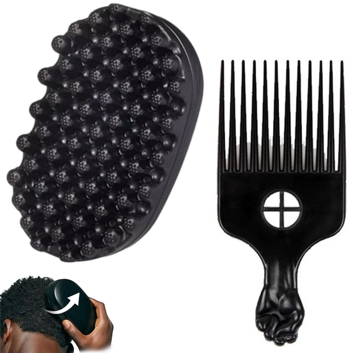 Dailygoods - Haarborstel voor Krullend Haar, 2 Stuks met Ergonomische Grip