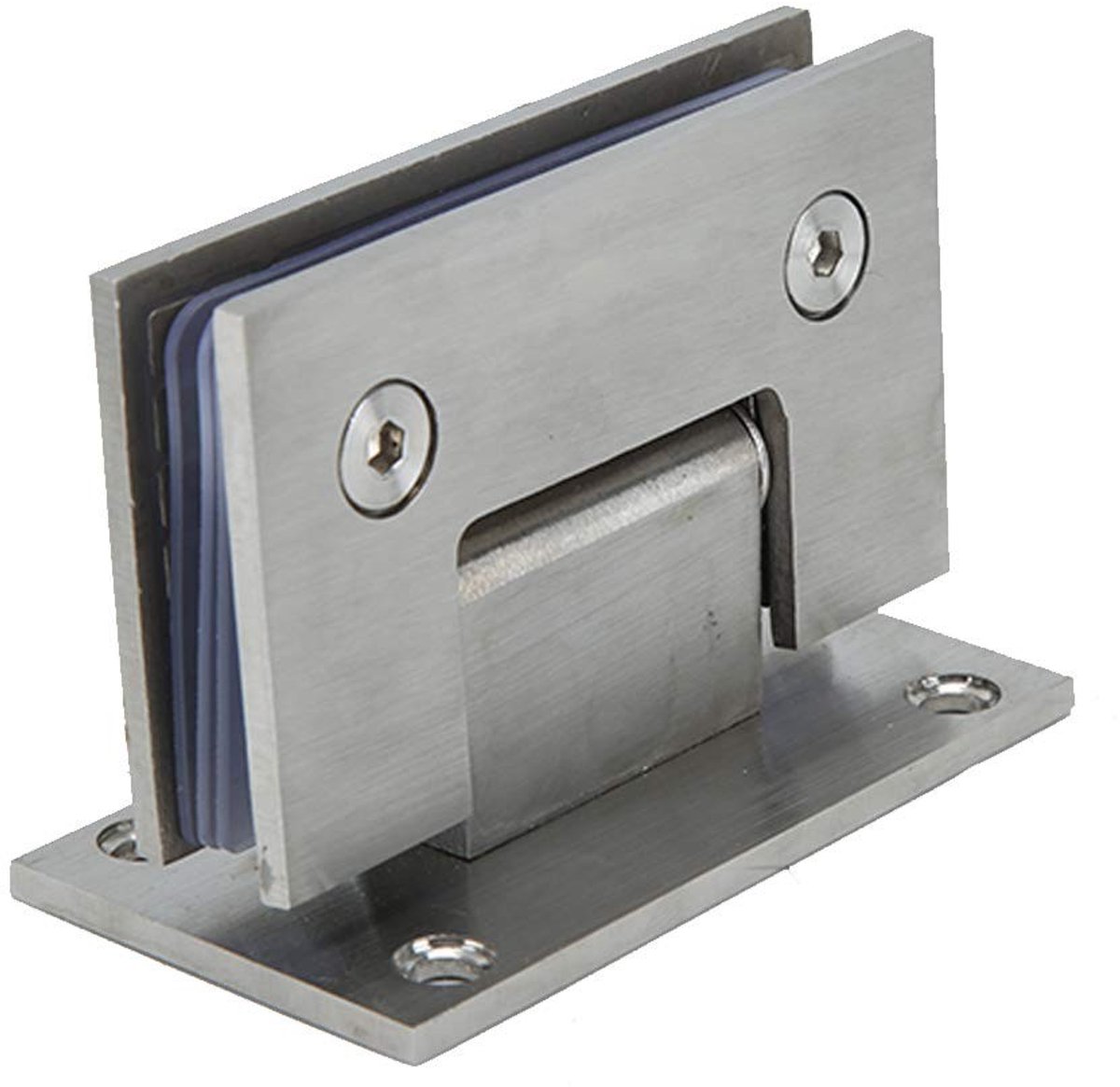 Dailygoods - Dailygoody - Glazen deur scharnier - Roestvrij staal - Perfect voor 8-12 mm glas - Ideaal voor badkamer en vitrines - Duurzaam en gebruiksvriendelijk