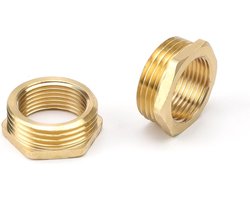 Verbindingselement voor pijpen, 2 stuks messing reducer van 1 inch naar 3/4 inch, met mannelijke draad, ideaal voor waterleidingen en sanitair toepassingen