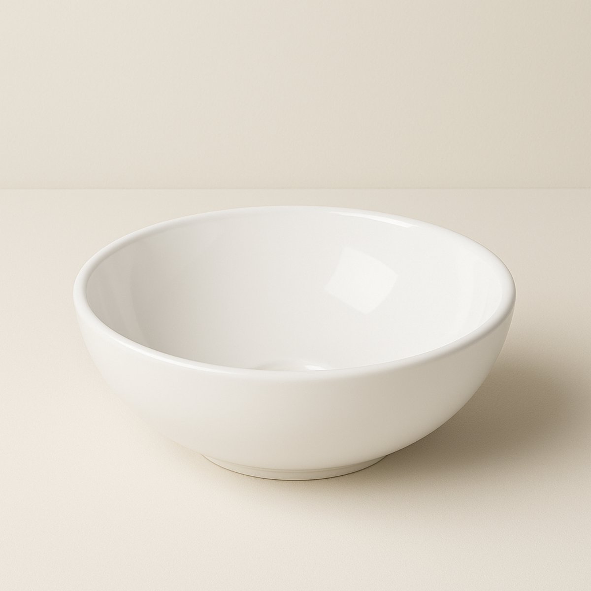 AquaVik Waskom Björk Keramisch Rond 28x10 cm Glans Wit