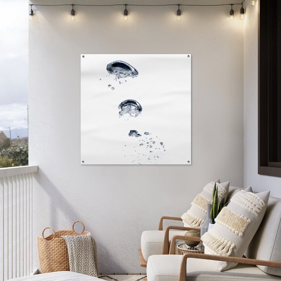 Grandes bulles d'air dans l'eau affiche de jardin 100x100 cm - Toile de jardin / Toile d'extérieur / Peintures pour l'extérieur (décoration de jardin)