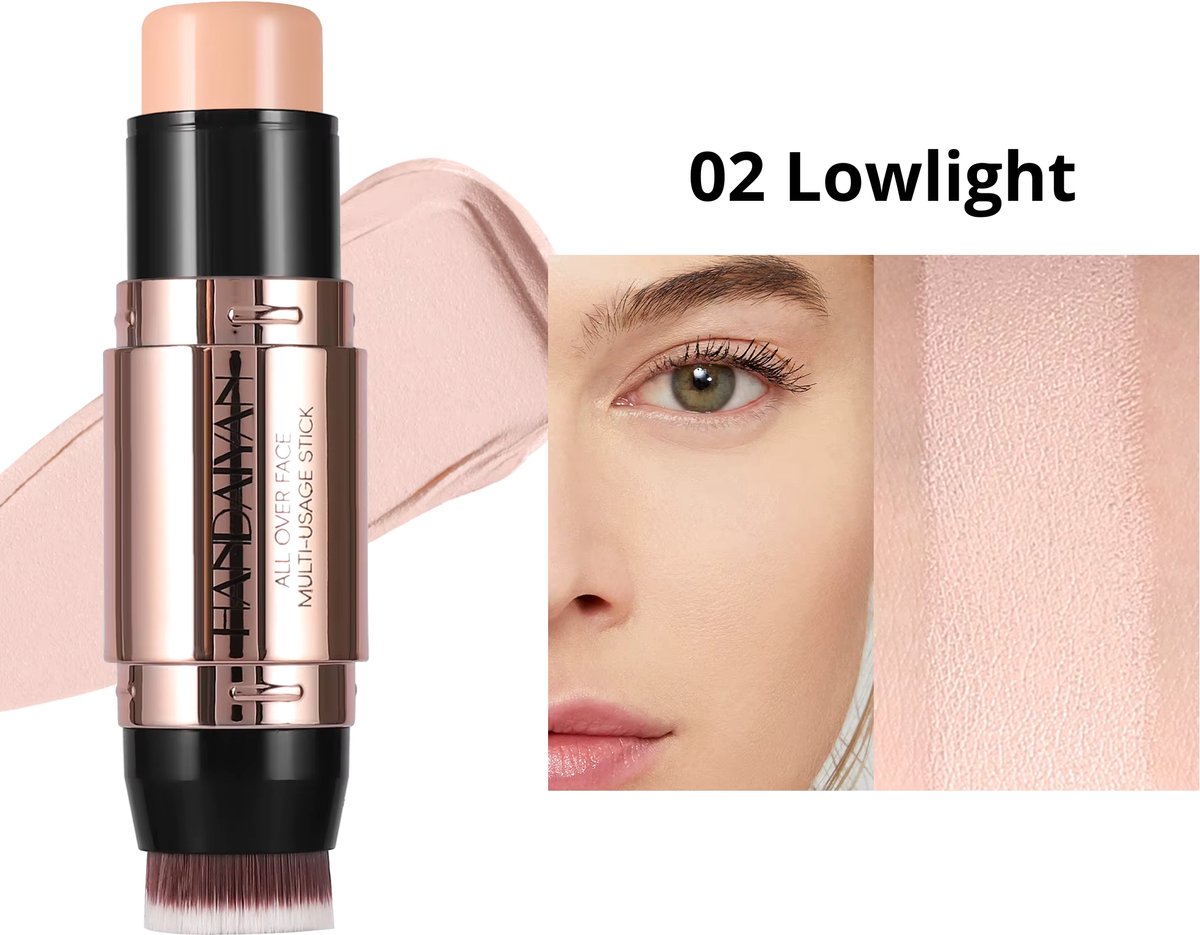 Creamy Dual Contour Stick 02 Lowlight - Incl. Contourkwast - 7g
