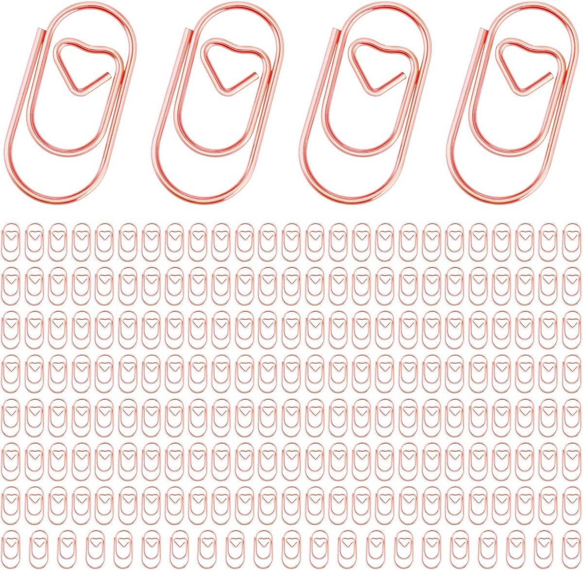 Metallische paperclips met liefdevol hartmotief - Set van 100 stuks