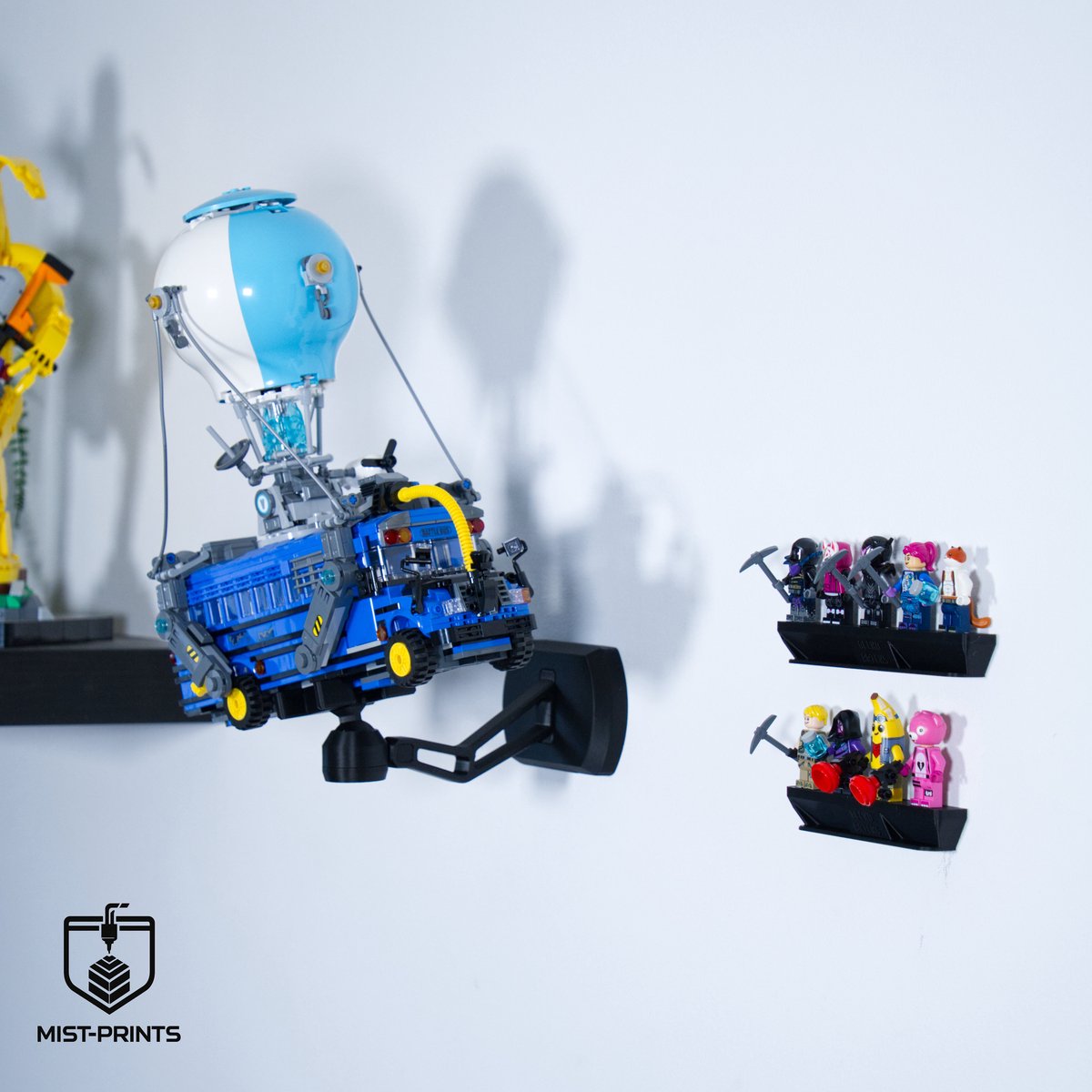 Mist-Prints - Wandbeugel voor bouwset 77073 - Muurhouder voor displaymodel - LEGO compatibel - Zwart - 3D-geprint