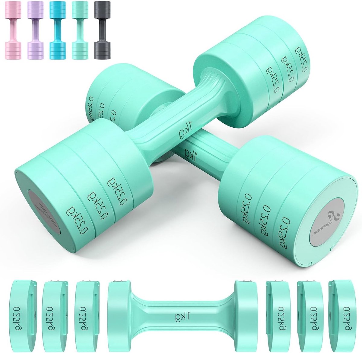 Verstelbare Halters Set van 2 - Compacte Dumbbellset voor Krachttraining en Fitness Thuis
