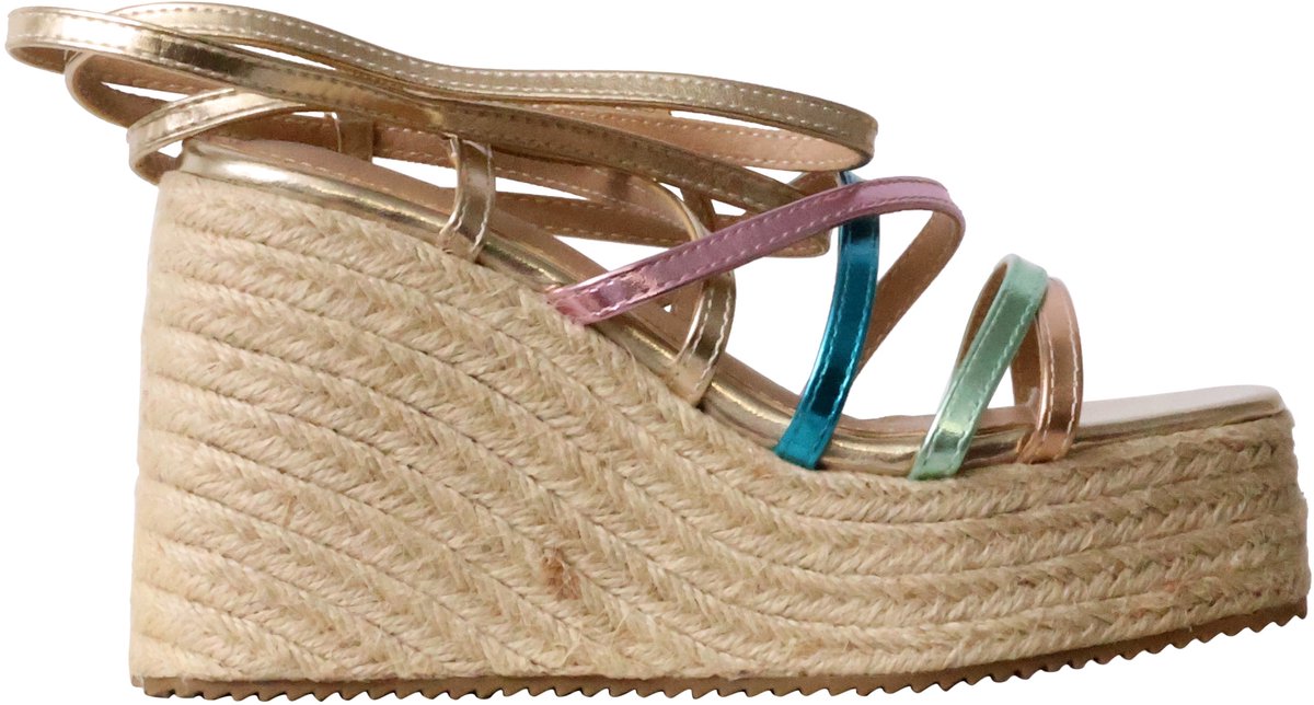 Sandalen met sleehak en bandjes
