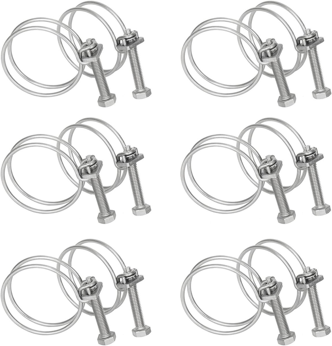 Verstelbare Slangklemmen Set van 12, Roestvrij Staal 304, Voor Zwembad en Wasmachine, Diameter 36-40 mm, Draaddiameter 3 mm, Duurzaam en Corrosiebestendig