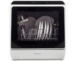 Ventux® Mini Vaatwasser Incl. App – Afwasmachine – 5 Programma’s – 900 Watt – 42,5 x 42,8 x 45,8 cm - Wit