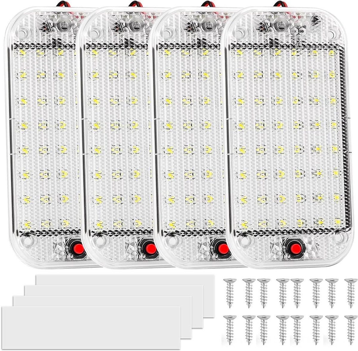 Auto Interieur Verlichting - LED Lampen - Interieur Verlichten - Ultra Dun Ontwerp - 4 Stuks - Wit